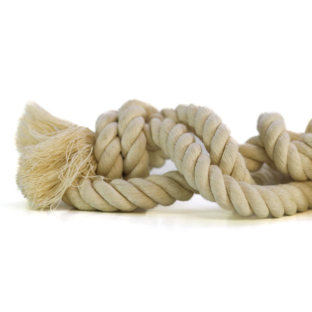 Gedrehtes Zerrseil aus Naturfaser als Hundespielzeug